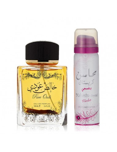 LATTAFA PURE OUDI EAU DE PARFUM 100ML VAPORIZADOR + DESODORANTE 50ML VAPORIZADOR