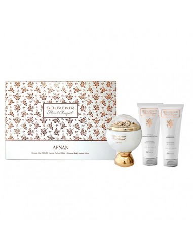 AFNAN SOUVENIR FLORAL BOUQUET EAU DE PARFUM 100ML + GEL DE BAÑO 100ML + LOCION CORPORAL 100ML