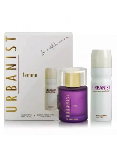 AL HARAMAIN URBANIST FEMME EAU DE PARFUM 100ML VAPORIZADOR + DESODORANTE CORPORAL 200ML VAPORIZADOR