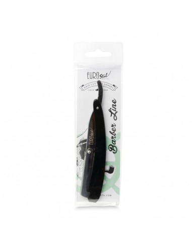 EUROSTIL BARBER LINE NAVAJA DE AFEITAR HOJA INTERCAMBIABLE MANGO NEGRO 1UN