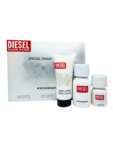 DIESEL PLUS SPECIAL TRAVEL FEMININE EAU DE TOILETTE 75ML + EAU DE TOILETTE 30ML VAPORIZADOR + CREMA CORPORAL PERFUMADA 100ML