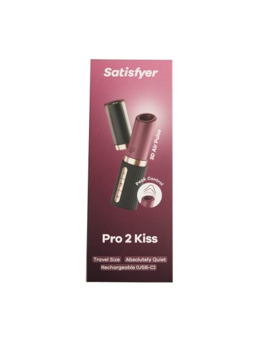 SATISFYER PRO 2 KISS VIBRADOR TRAVEL SIZE ROJO RECARGABLE 1UN