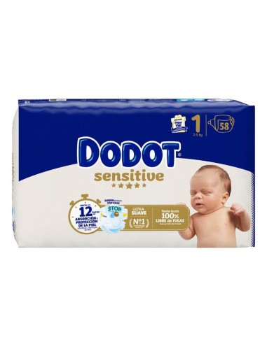DODOT SENSITIVE PAÑALES 2-5KG 5000GR