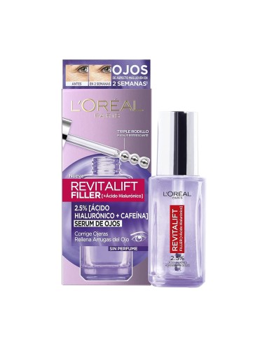 LOREAL REVITALIFT FILLER SERUM DE OJOS ACIDO HYALURONICO SIN PERFUME 20ML