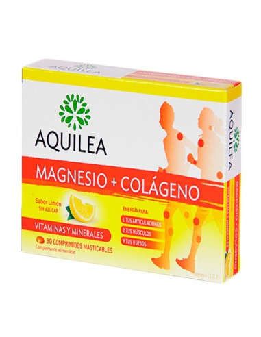 AQUILEA MAGNESIO + COLAGENO 30 COMPRIMIDOS SABOR LIMON SIN AZUCAR 1UN