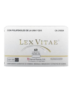 LEX VITAE Q10 Y POLIFENOLES DE UVA COMPLEMENTO ALIMENTICIO DE VITAMINAS 60UN