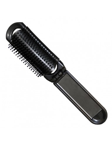 EUROSTIL PLEGABLE NEGRO NEGRO CEPILLO DE PELO CON ESPEJO NEGRO NEGRO 1UN