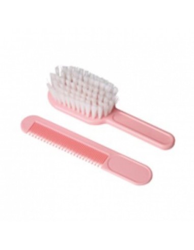 EUROSTIL BEBE CEPILLO SUAVE ROSA 1UN + PEINE 1U.
