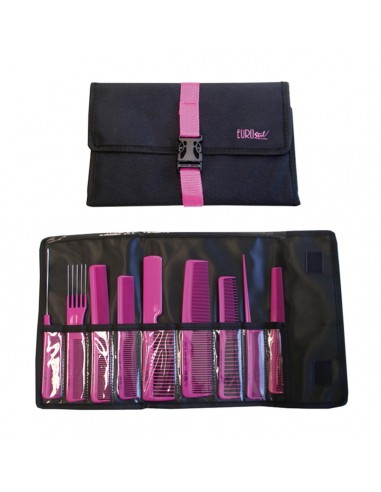 EUROSTIL ESTUCHE PROFESIONAL 9 PEINES COLORES CON CIERRE 1UN